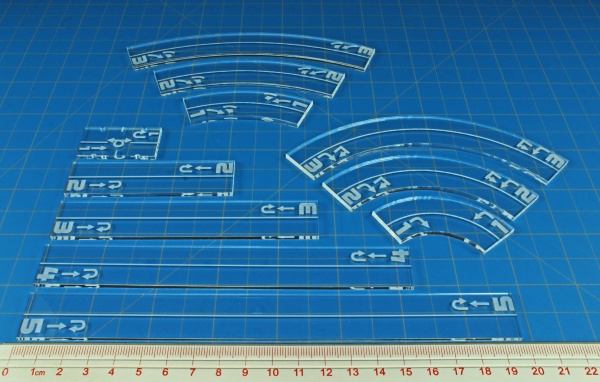 Space Fighter 2nd Ed Basic Maneuver Gauge Set, Clear (11) - SPECIAL ORDER!