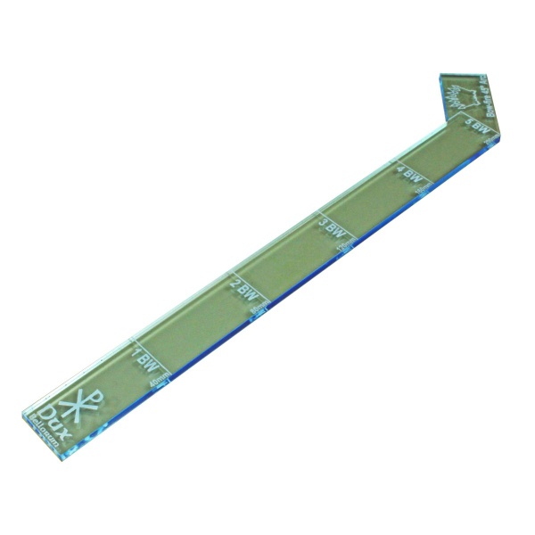 40mm Ruler with Fire Arc, Dux Bellorum, Transparent Light Blue - SPECIAL ORDER!