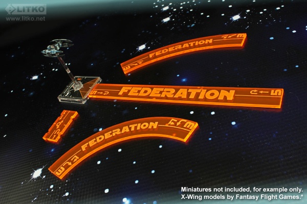 Space Fighter 2nd Ed Federation Maneuver Gauge Set, Fluorescent Orange (11) - SPECIAL ORDER!