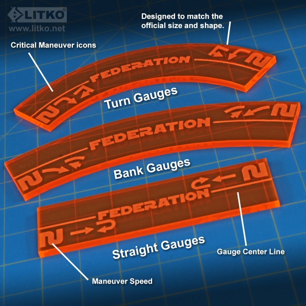 Space Fighter 2nd Ed Federation Maneuver Gauge Set, Fluorescent Orange (11) - SPECIAL ORDER!