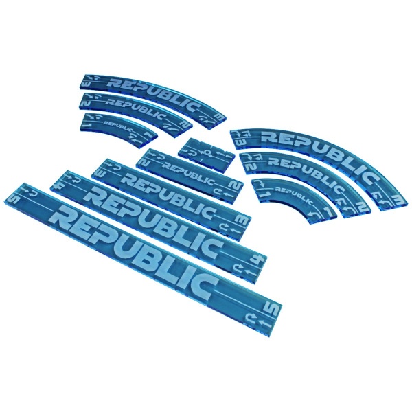 Space Fighter 2nd Ed Republic Maneuver Gauge Set, Fluorescent Blue (11) - SPECIAL ORDER!