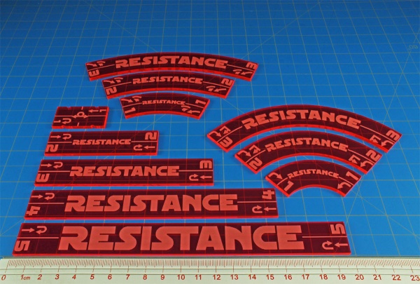 Space Fighter 2nd Ed Resistance Maneuver Gauge Set, Fluorescent Pink (11) - SPECIAL ORDER!