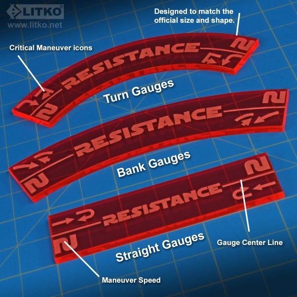 Space Fighter 2nd Ed Resistance Maneuver Gauge Set, Fluorescent Pink (11) - SPECIAL ORDER!