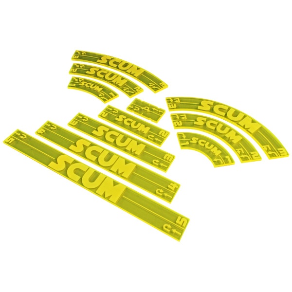 Space Fighter 2nd Ed Scum Maneuver Gauge Set, Fluorescent Yellow (11) - SPECIAL ORDER!