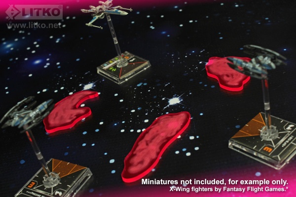 Space Fighter 2nd Ed Gas Cloud Templates, Fluorescent Pink (3) - SPECIAL ORDER!