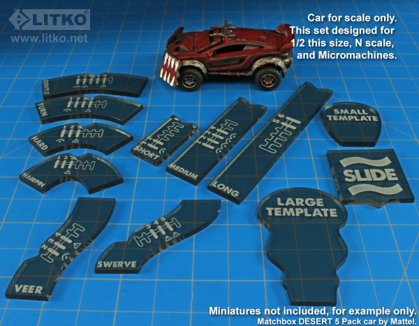 Half Scale Gaslands Template Set, Translucent Bronze (12) - SPECIAL ORDER!