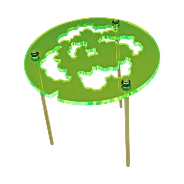 100mm/4'' Elevated Poison Gas Cloud Template, Fluorescent Green - SPECIAL ORDER!