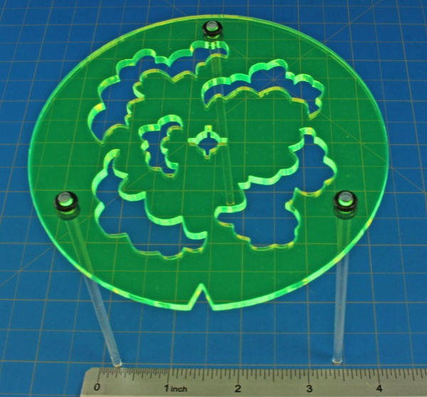 100mm/4'' Elevated Poison Gas Cloud Template, Fluorescent Green - SPECIAL ORDER!