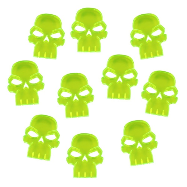 Skull Tokens, Fluorescent Green (10)