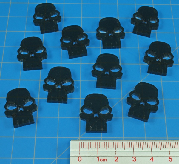 Skull Tokens, Translucent Grey (10)