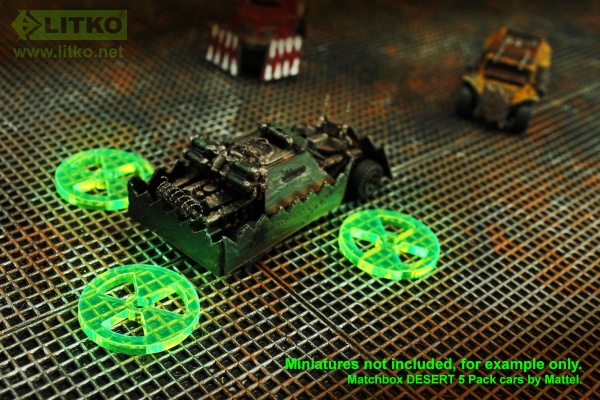 Large Radiation Tokens, Fluorescent Green (10)