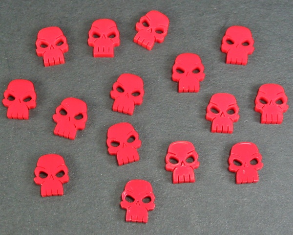 Mini Skull Tokens, Red (15)