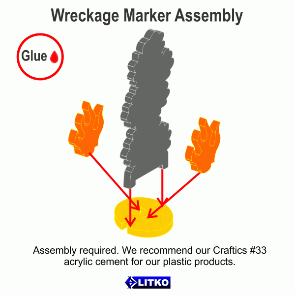 Flaming Wreckage Markers, Large (3)