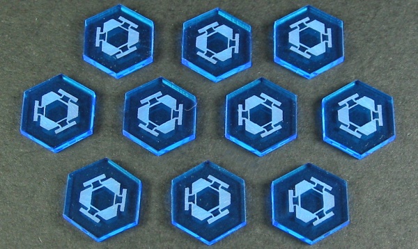 Space Mine Tokens, Fluorescent Blue (10) - SPECIAL ORDER!