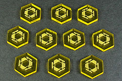 Space Mine Tokens, Transparent Yellow (10) - SPECIAL ORDER!