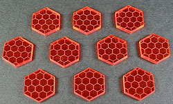 Space Shield Tokens, Fluorescent Amber (10)