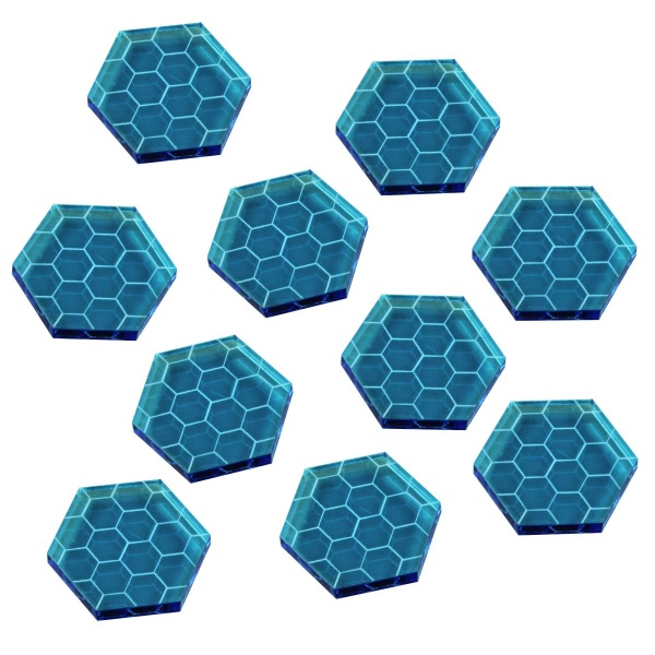 Space Shield Tokens, Fluorescent Blue (10)