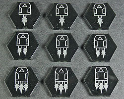 Space Drone Tokens, Translucent Grey (9) - SPECIAL ORDER!