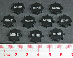 Naval Mine Tokens, Black (10)