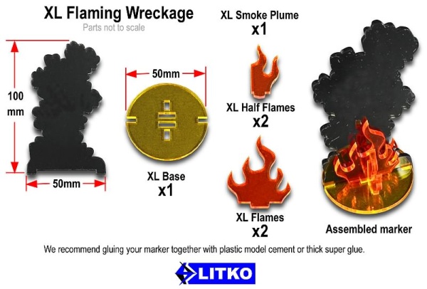 Flaming Wreckage Marker, Extra Large