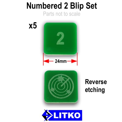 Numbered 2 Blip Set, Green (5) - SPECIAL ORDER!