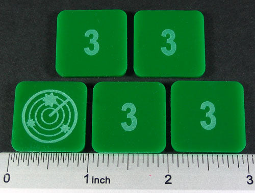 Numbered 3 Blip Set, Green (5) - SPECIAL ORDER!