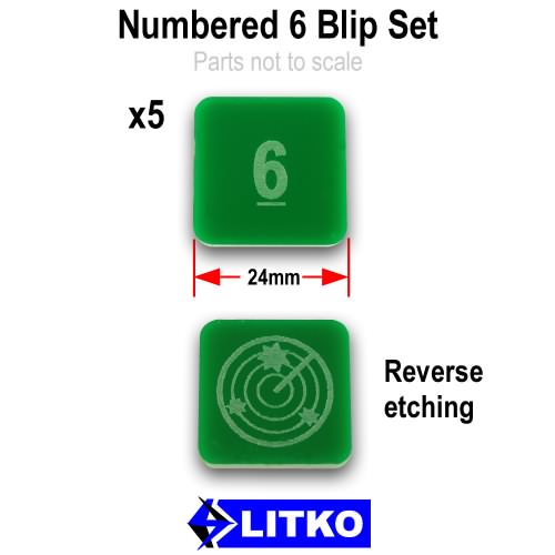 Numbered 6 Blip Set, Green (5) - SPECIAL ORDER!