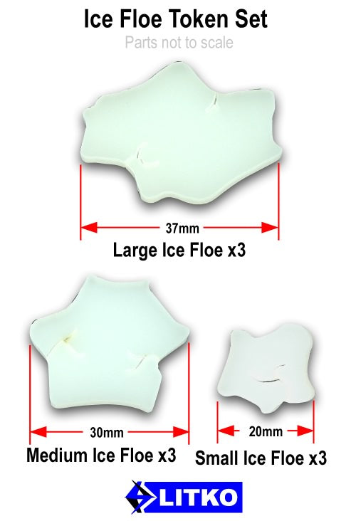 Ice Floe Token Sets, Translucent White (9) - SPECIAL ORDER!