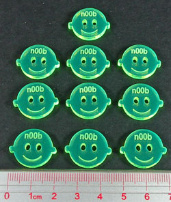 n00b Tokens, Fluorescent Green (10)