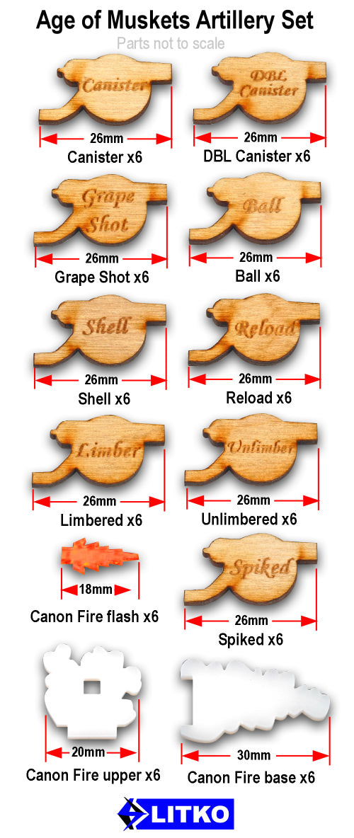 Age of Musket Artillery Set (54) - SPECIAL ORDER!