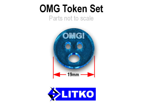 OMG Tokens, Fluorescent Blue (10)