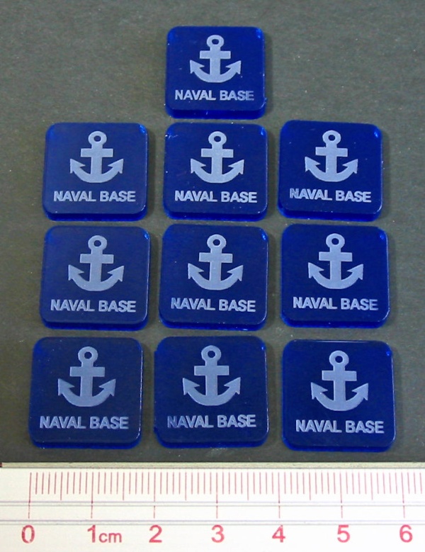 Naval Base Tokens, Translucent Blue (10)