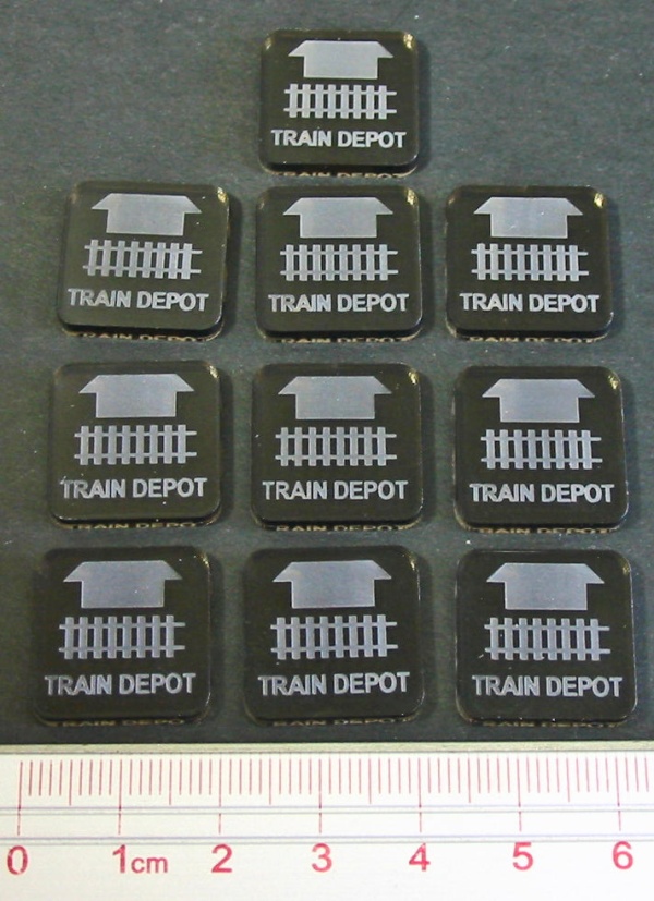 Train Depot Tokens, Transparent Bronze (10)