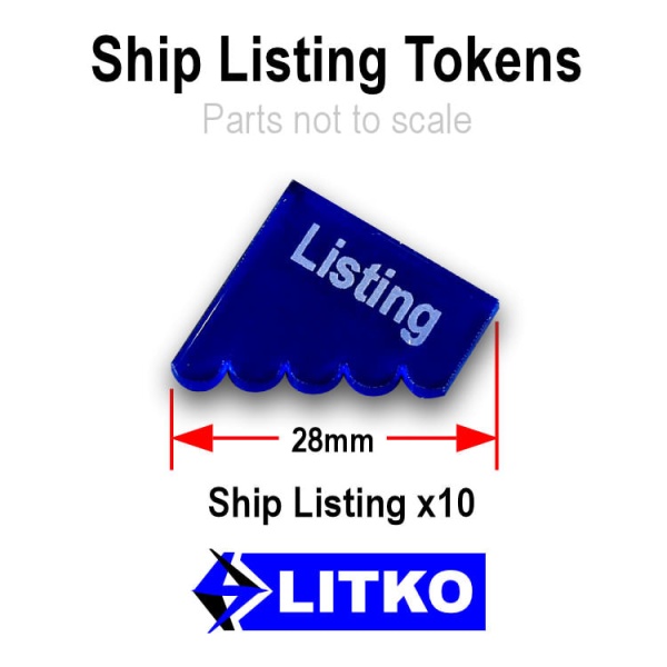 Naval Listing Tokens, Translucent Blue (10)