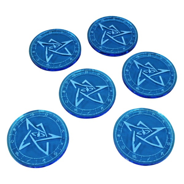 Sealed Gate Tokens, Fluorescent Blue (6)