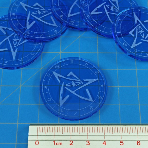 Sealed Gate Tokens, Fluorescent Blue (6)