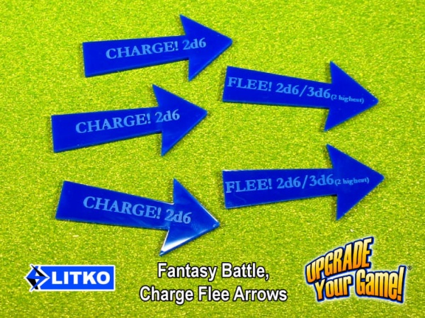 Fantasy Battle Charge Flee Arrows, Blue (5) - SPECIAL ORDER!