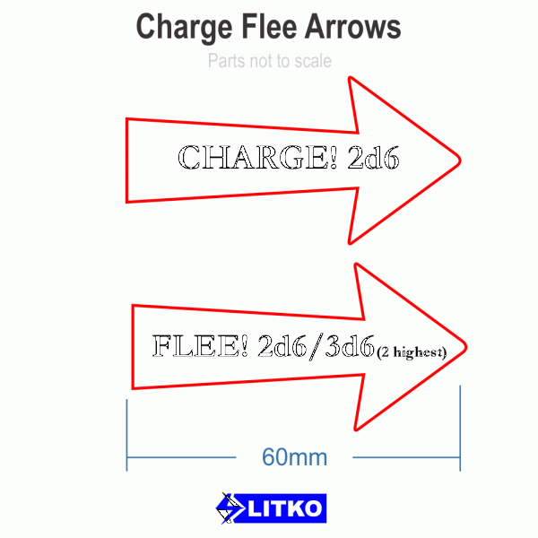 Fantasy Battle: Charge Flee Arrows, Green (5) - SPECIAL ORDER!