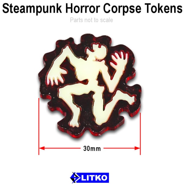 Steampunk Horror Corpse Tokens (5) - SPECIAL ORDER!