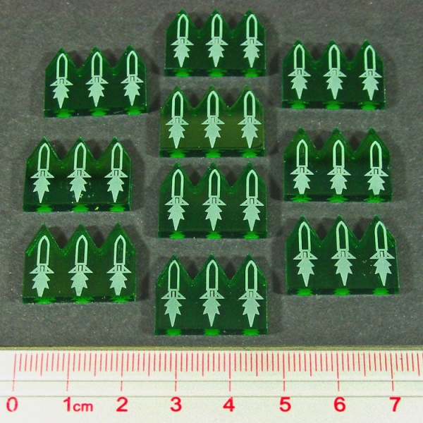 Gothic Space Missiles, Translucent Green (10) - SPECIAL ORDER!