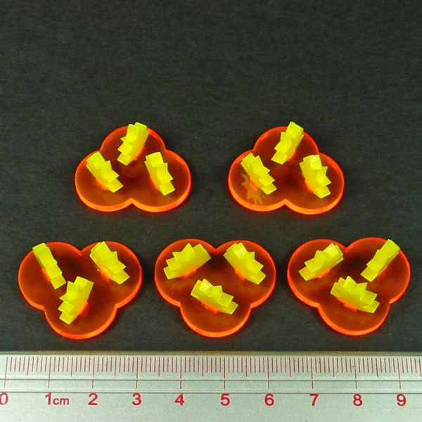 Gothic Space Blast Markers, Fluorescent Orange and Yellow (5) - SPECIAL ORDER!