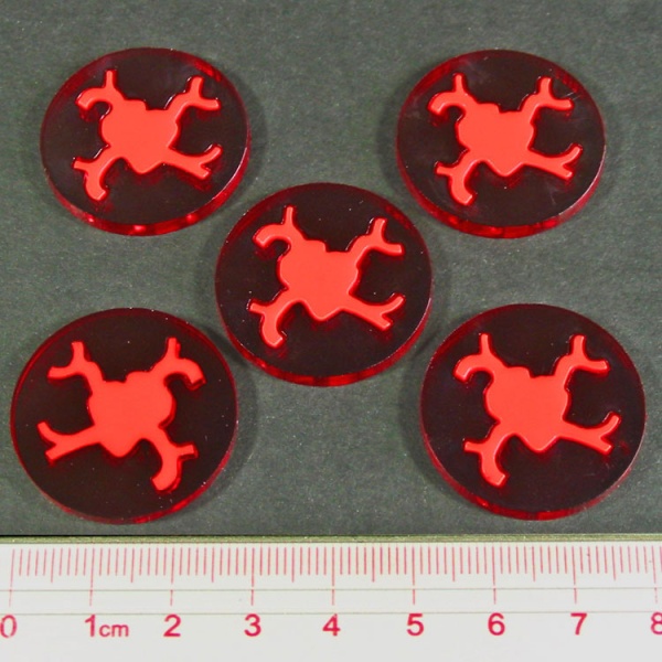 Steampunk Horror Blood Tokens (5) - SPECIAL ORDER!