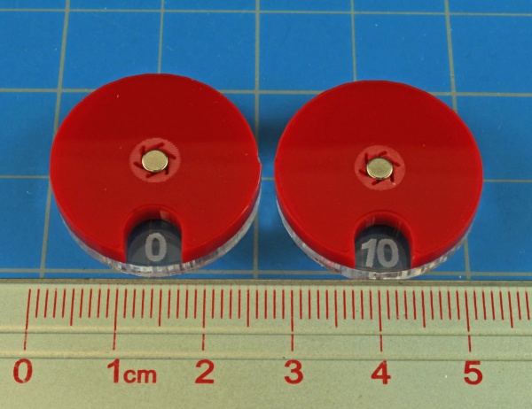 Circular Combat Dials Numbered 0-10, Red (2)