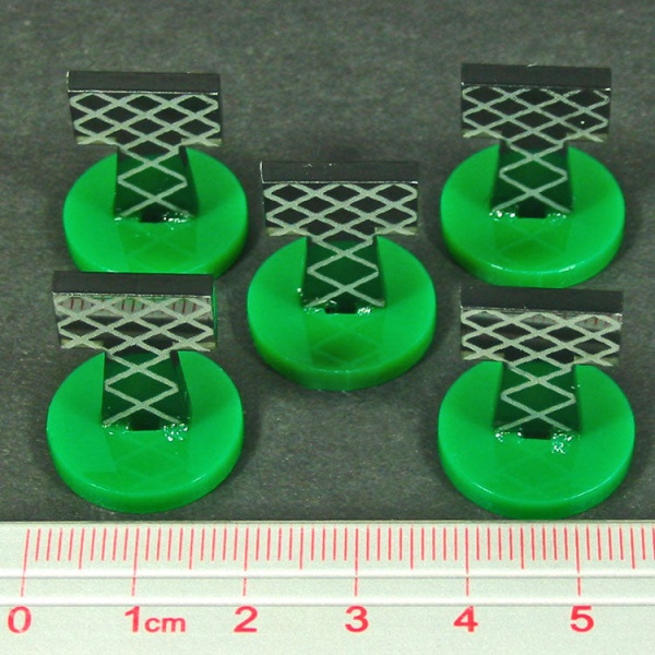 Radar Station Markers, Green & Translucent Grey (5) - SPECIAL ORDER!