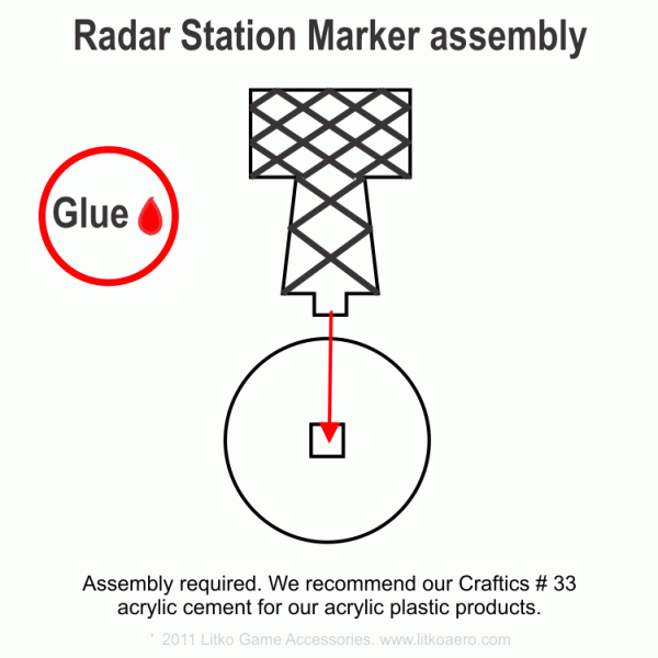 Radar Station Markers, Green & Translucent Grey (5) - SPECIAL ORDER!