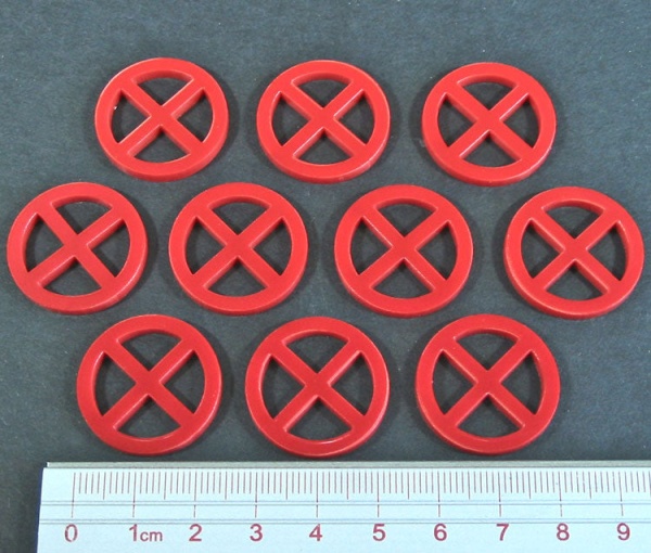 Cross-out Tokens, Red (10)