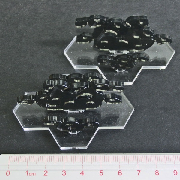 Galaxy Battle Asteroid Markers Translucent Grey (2) - SPECIAL ORDER!