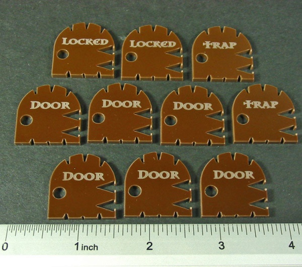 Dungeon Door Tokens, Brown (10)