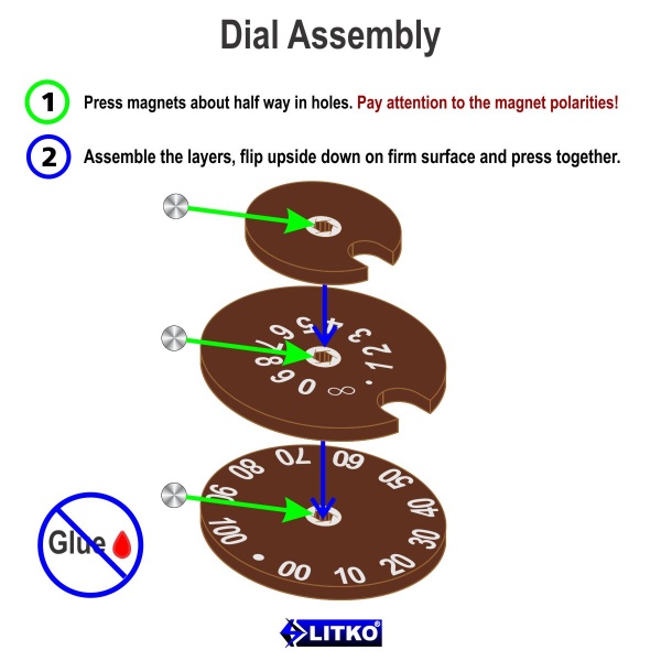 Circle Combat Dials Numbered 0-100, Brown - SPECIAL ORDER!