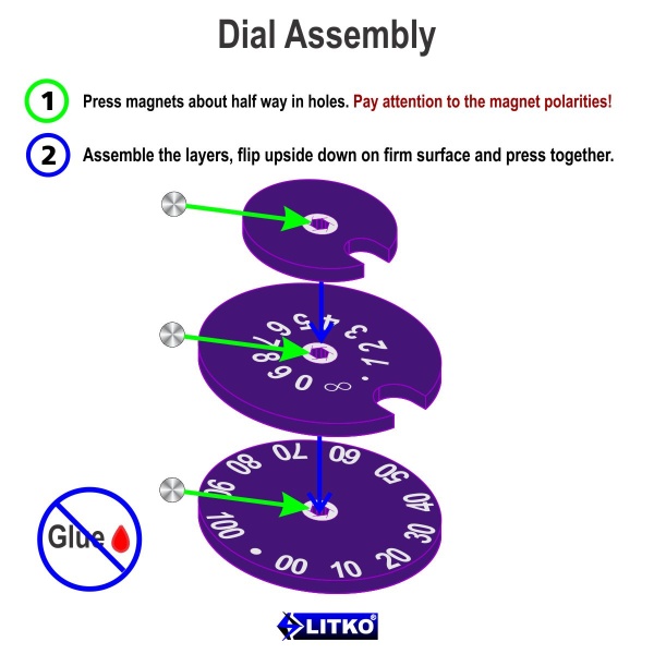 Circle Combat Dials Numbered 0-100, Purple - SPECIAL ORDER!